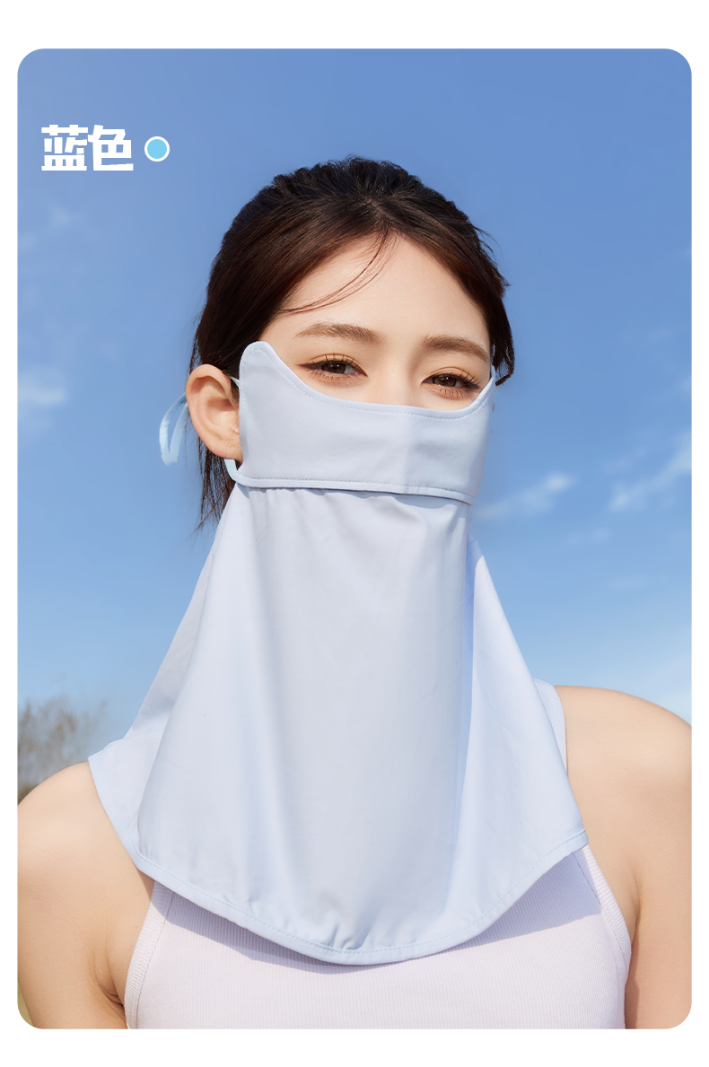 夏季冰丝防晒面罩女立体护颈一体口罩遮全脸基尼骑行开车遮阳面纱详情13
