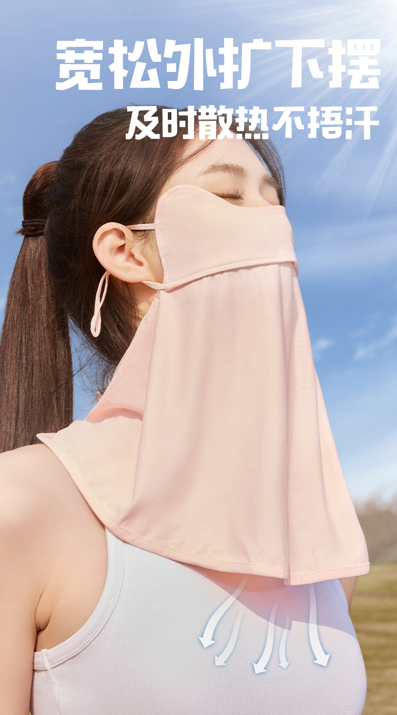 夏季冰丝防晒面罩女立体护颈一体口罩遮全脸基尼骑行开车遮阳面纱详情7