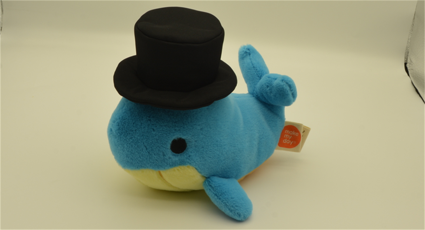 Black hat ballena peluche boneca fábrica de muñecas cabello recto