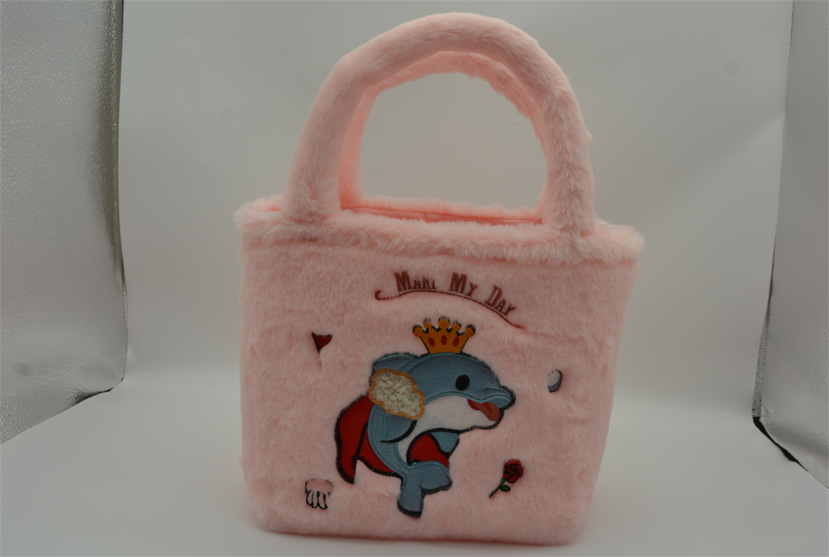 Pink dolphin bag, plush toy, doll, factory direct hair toy details Picture