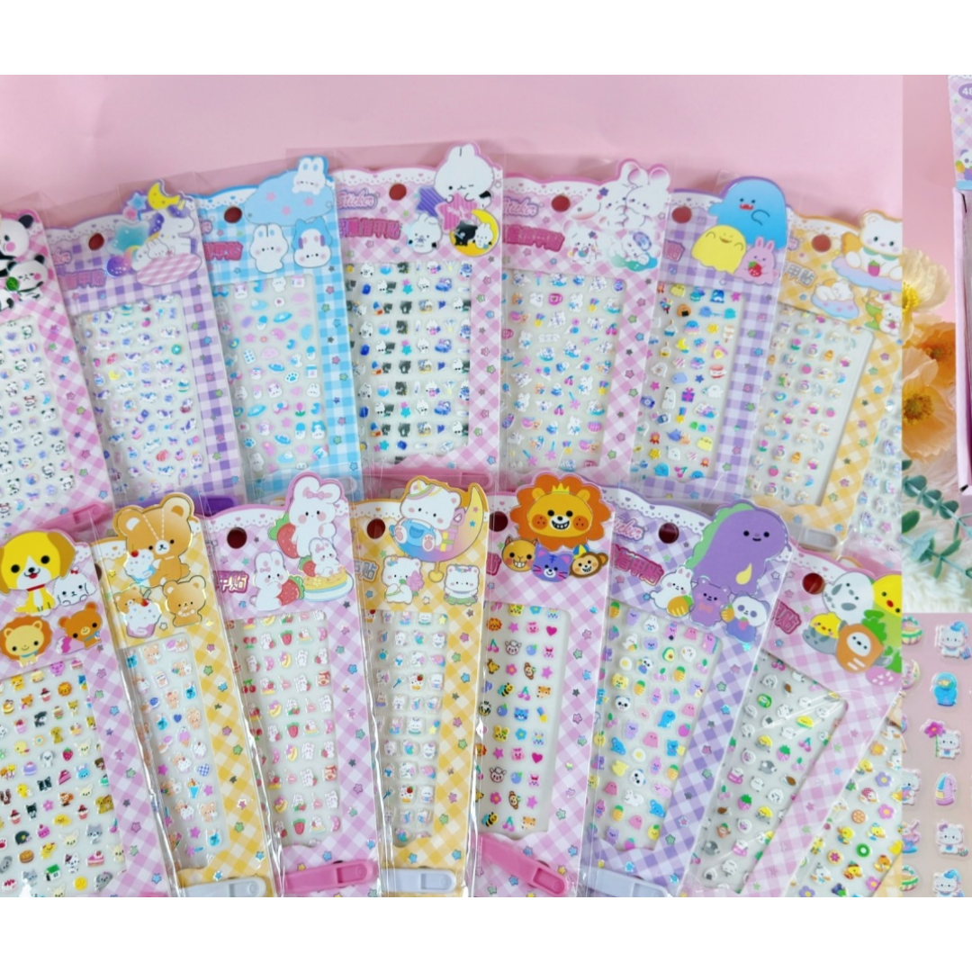 Animal cartoon luminous 5D embossed nail stickers, cartoon cute embossed creative nail stickers, embossed nail stickers details Picture
