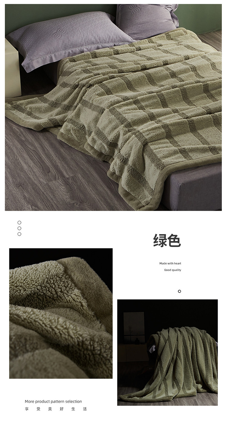 2025新款双层摩登仿羊绒毯保暖毯婚庆毯红色毯盖毯空调毯毯子a类详情3