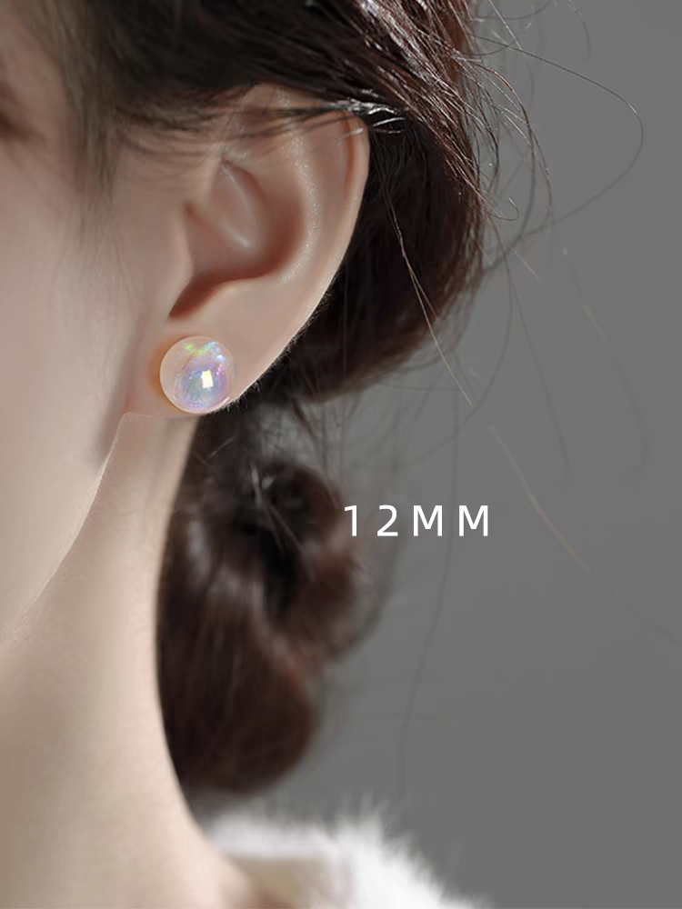 人鱼姬珍珠耳环女999纯银耳钉小众梦幻轻奢正圆法式高级感大耳饰耳钉耳饰饰品详情图3