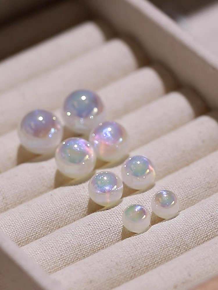 人鱼姬珍珠耳环女999纯银耳钉小众梦幻轻奢正圆法式高级感大耳饰耳钉耳饰饰品白底实物图