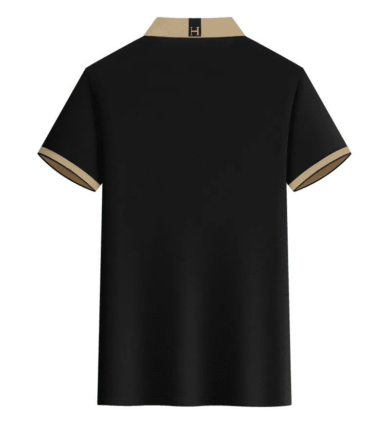 Cross-border Bronze Series Lapel pocket style New short-sleeved lapel polo for both men and women, fashionable and casual polo for both men and women, simple and comfortable short-sleeved trendy polo detail image 17