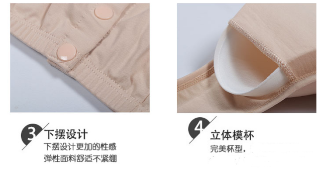 妈妈前扣式文胸中老年人棉内衣女无钢圈老人奶奶背心式胸罩文胸详情6