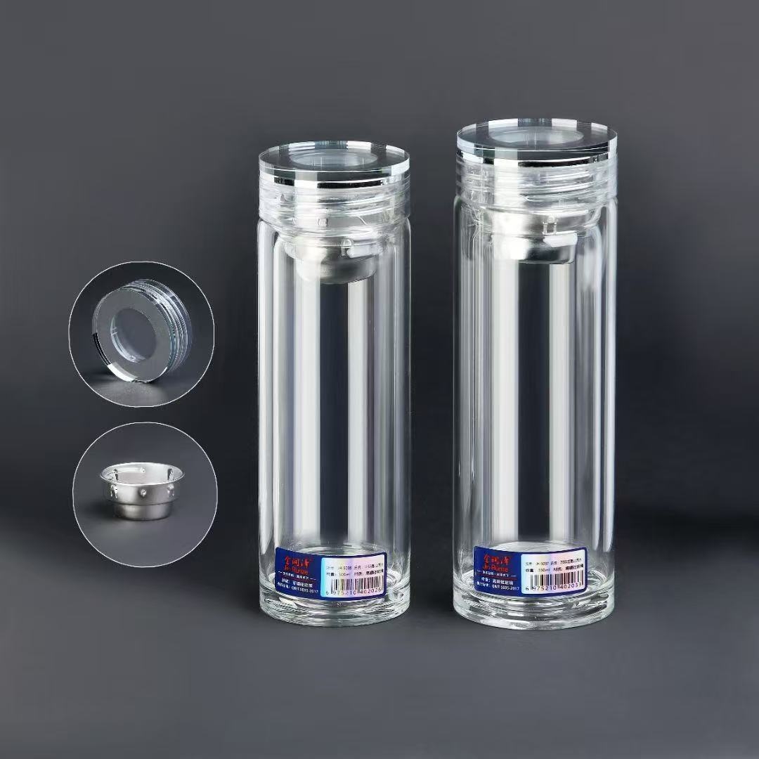 5036 tea cups, glass cups, double-layer tea cups, double-layer heat-insulating glass cups, household car high-temperature resistant water cups, glass cups