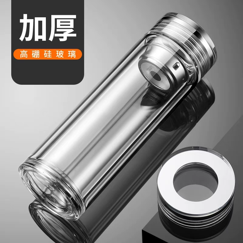 5036 tea cups, glass cups, double-layer tea cups, double-layer heat-insulating glass cups, household car high-temperature resistant water cups, glass cups details Picture