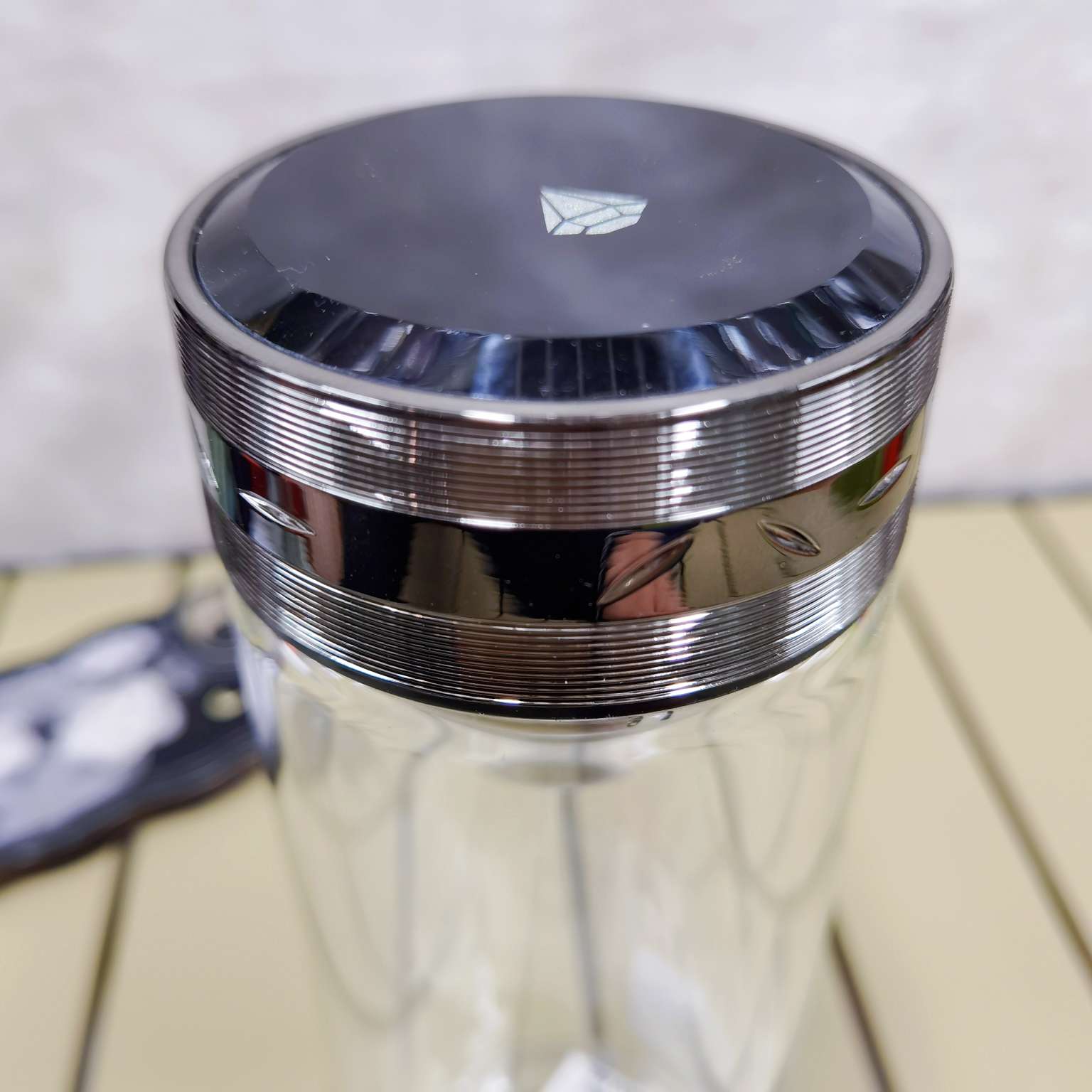 807 Double-layer glass cup, portable thickened high-temperature resistant water cup, household men's tea-water separation brewing cup, 500ml Specification image