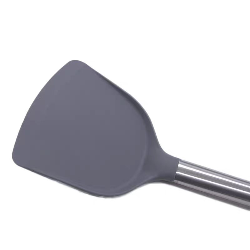 875 steel-handled silicone spatula special spatula, high-temperature resistant stir-frying spatula, flat-bottomed frying spatula, household food-grade spatula kitchenware Specification image