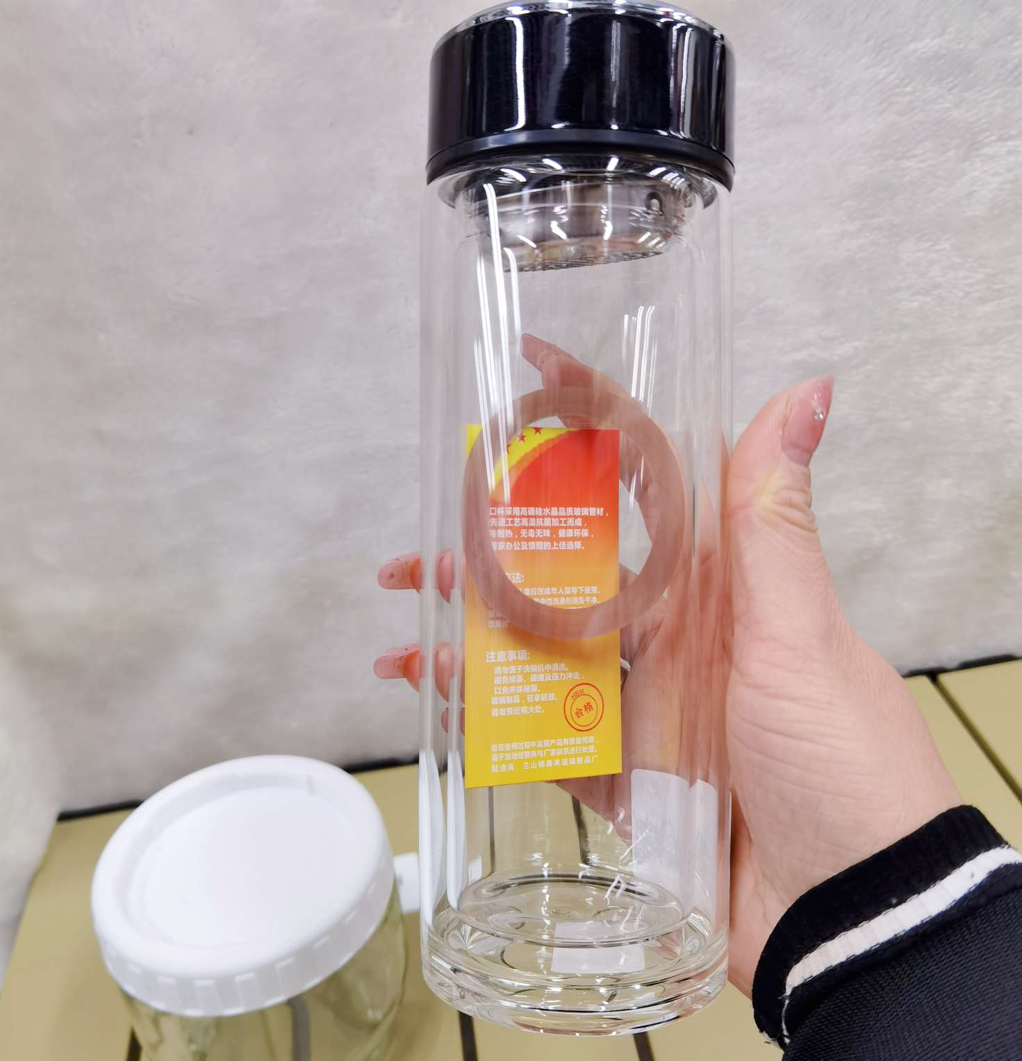 117-300ml double-layer glass cup, classic high-end glass water cup for men's business trips, office tea brewing, home use and car use details Picture
