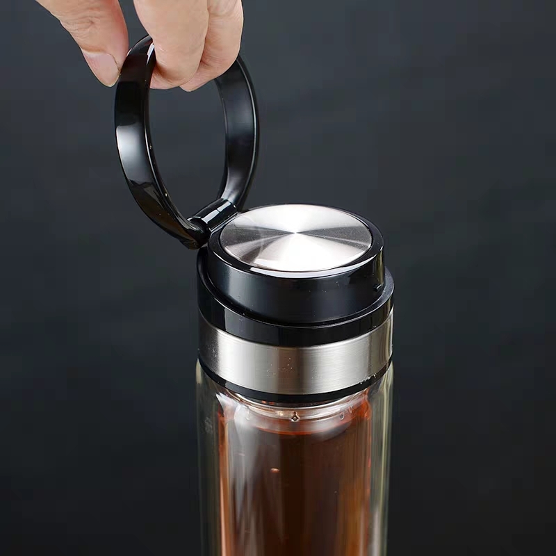 3027-300ml double-layer glass cup, new portable water cup, high-temperature resistant tea cup, opening gift water cup, flower tea cup Specification image