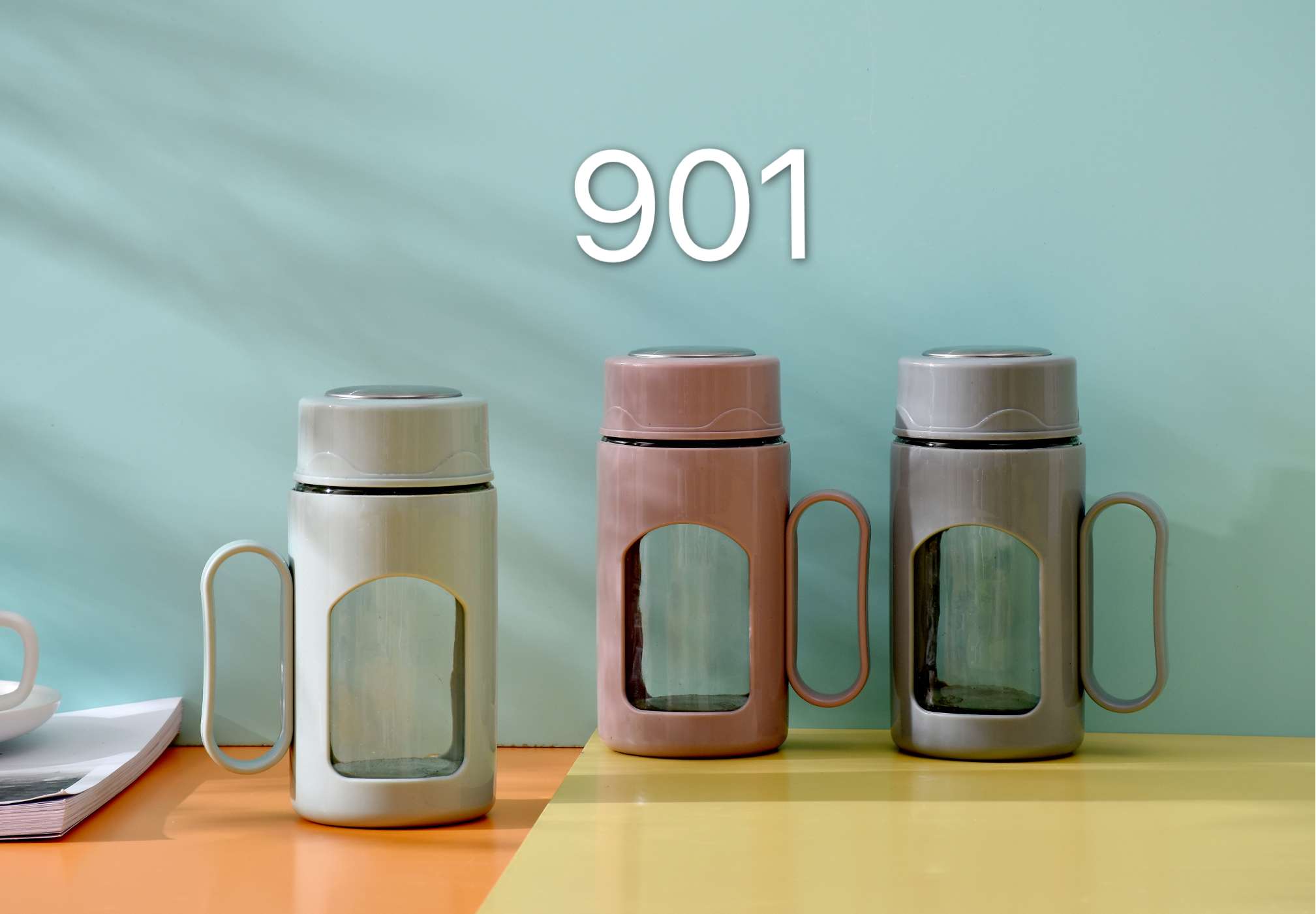 901-500ml新款水杯茶水分离杯子玻璃杯男士办公室茶杯泡茶专用茶叶杯