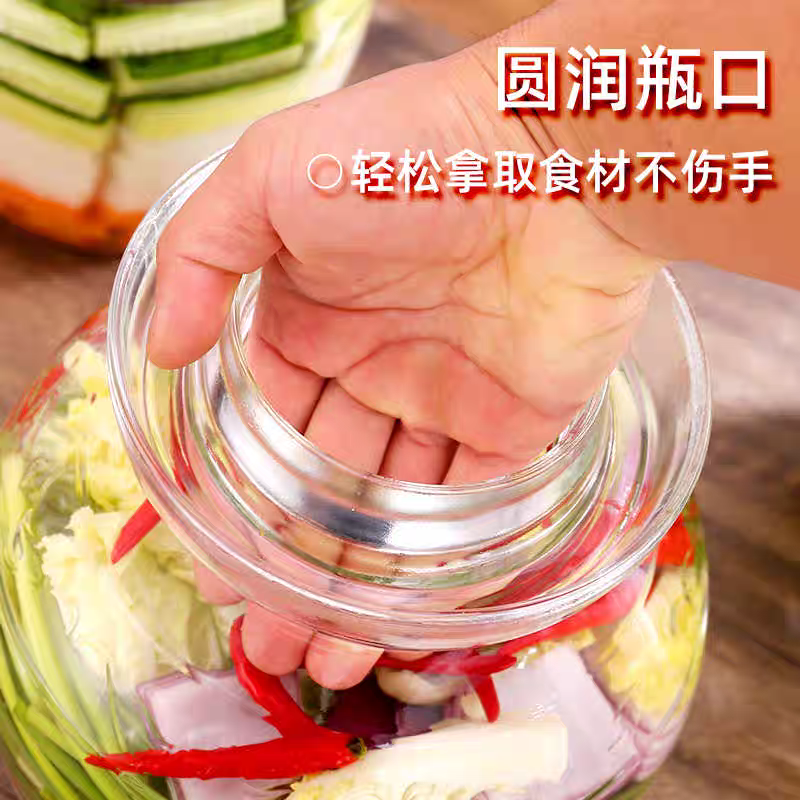 泡菜坛子玻璃加厚酸菜坛子腌制坛子水密封四升咸菜泡菜罐家用产品图