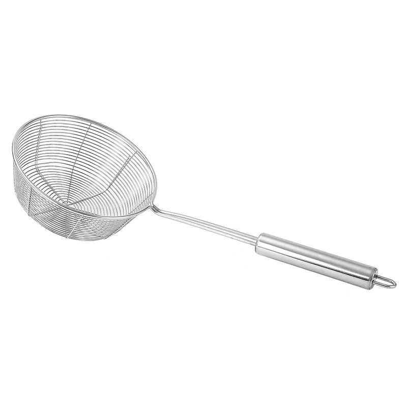 Stainless steel large strainer, household kitchen strainer, filter screen, frying basket, noodle scooping spoon, strainer, noodle cooking scooping spoon, strainer, 16cm Specification image