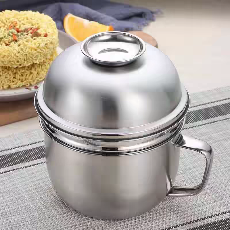 Stainless steel lunch box, student dormitory instant noodle bowl, cafeteria office worker large bento, iron lunch box, food dispensers with LIDS Application Scenario