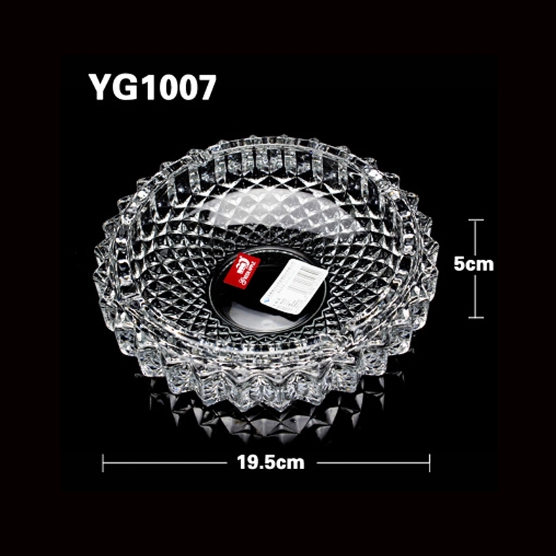 1009烟灰缸超大特大号圆形鸟巢玻璃烟灰缸网纹透明水晶烟灰缸办公室用图