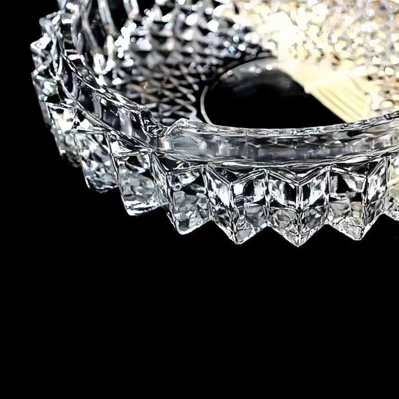 1009烟灰缸超大特大号圆形鸟巢玻璃烟灰缸网纹透明水晶烟灰缸办公室用白底实物图