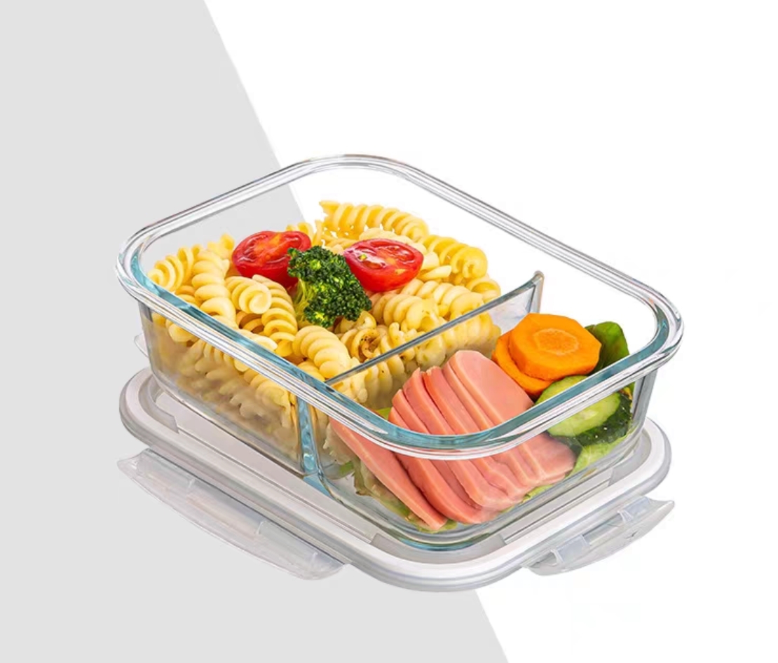 Microwave-heated glass lunch box for adults and office workers, refrigeration-specific fruit lunch box, women's fresh-keeping bowl, medium length 680ml detail image 6