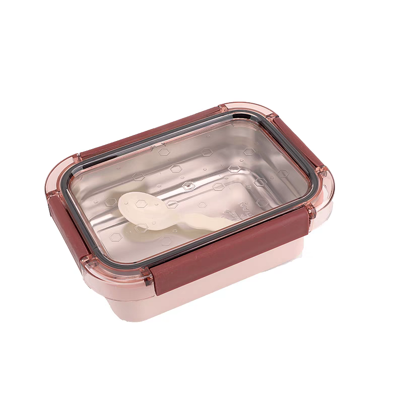 Insulated lunch box, student and female lunch box, office worker bento box, covered spoon, Japanese simple stainless steel box, portable detail image 2