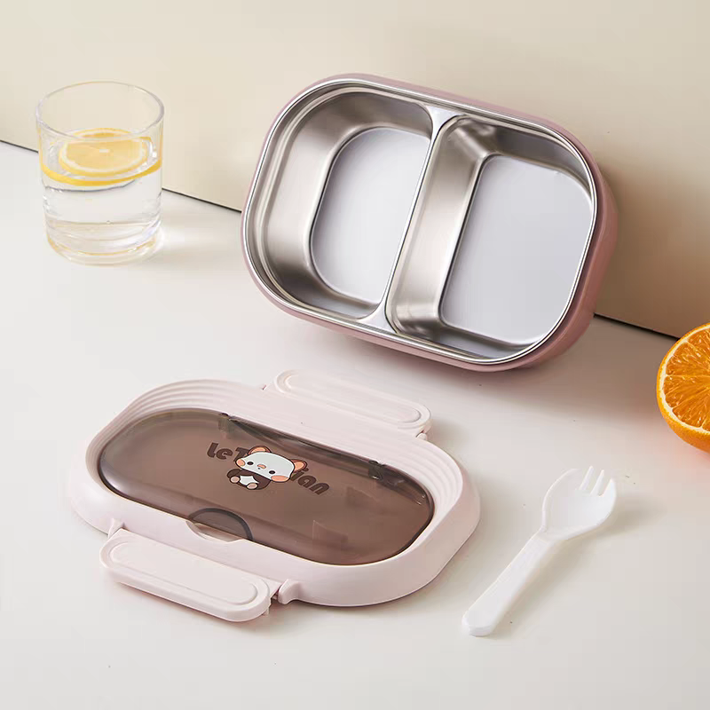 Light luxury and high-end stainless steel lunch box, primary school lunch box, girls' lunch box, insulated, water-filled and heated tableware box Specification image