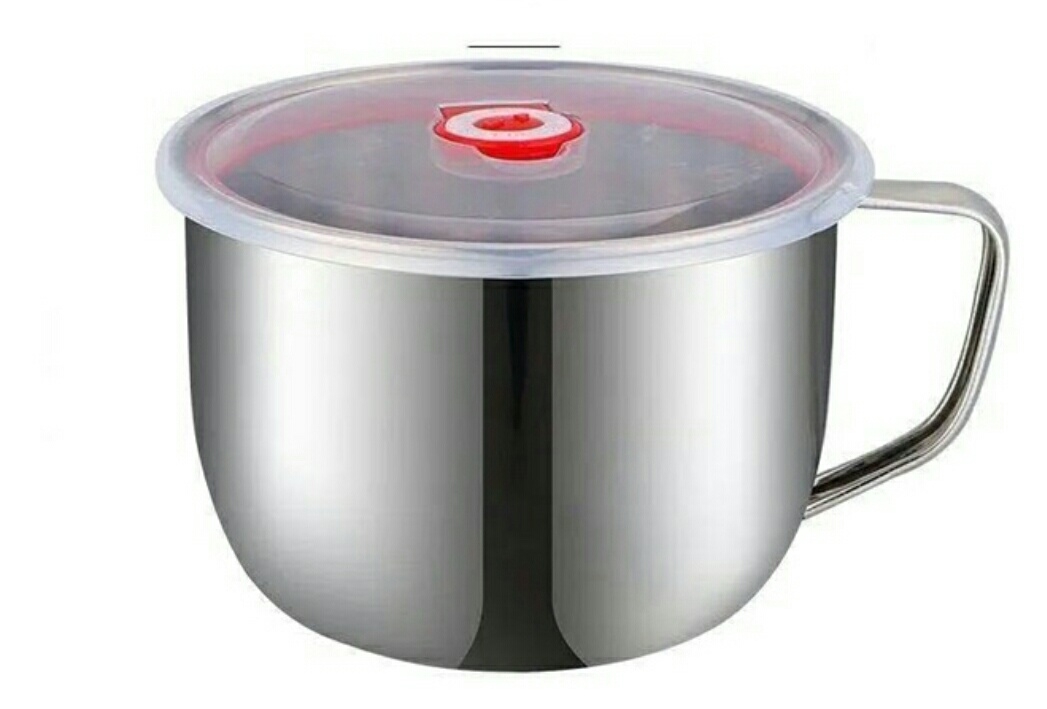 Stainless steel fast food cups, student lunch boxes, instant noodle bowls with LIDS, soup noodle and instant noodle cups, portable fast food bowls for the cafeteria