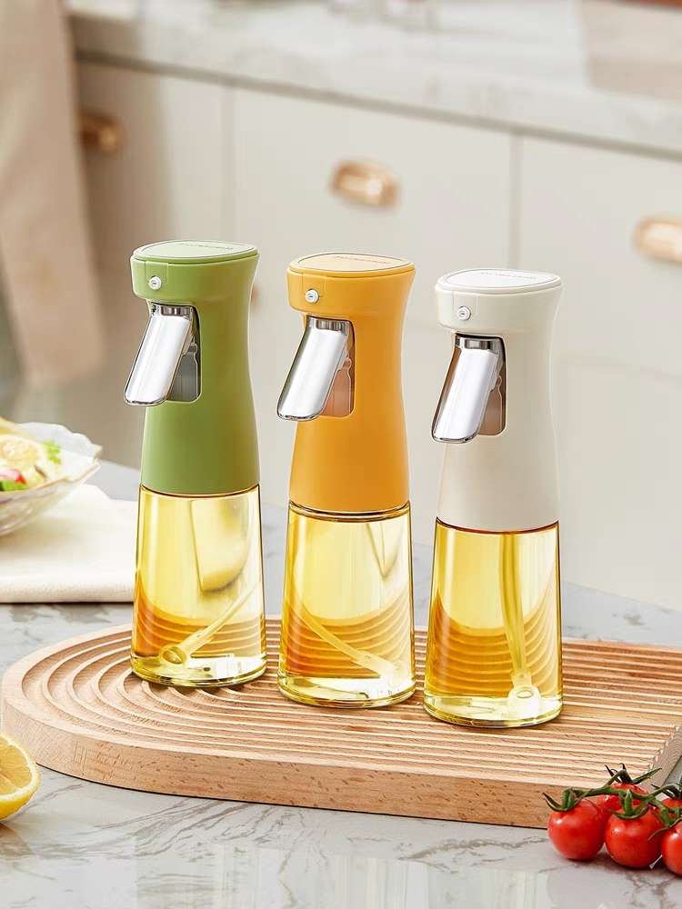 食用油瓶壶家用倒油瓶子炒菜不挂油油壶喷雾化按压玻璃油瓶240ml