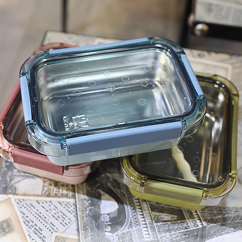Insulated lunch box, student and female lunch box, office worker bento box, covered spoon, Japanese simple stainless steel box, portable details Picture