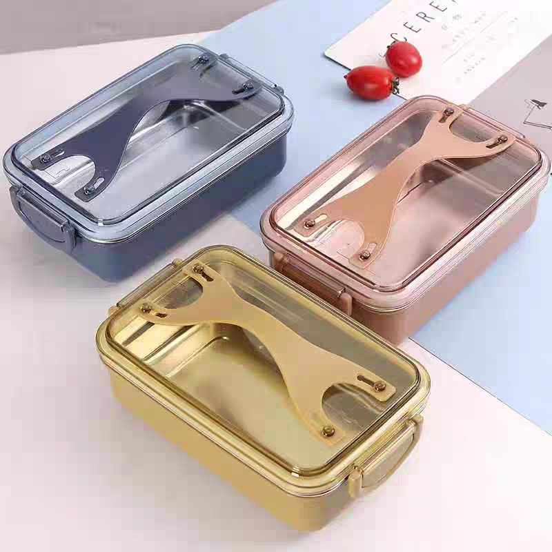Stainless steel insulated lunch box, portable microwave oven for students and office workers, water-filled heating, and lunch box for serving meals