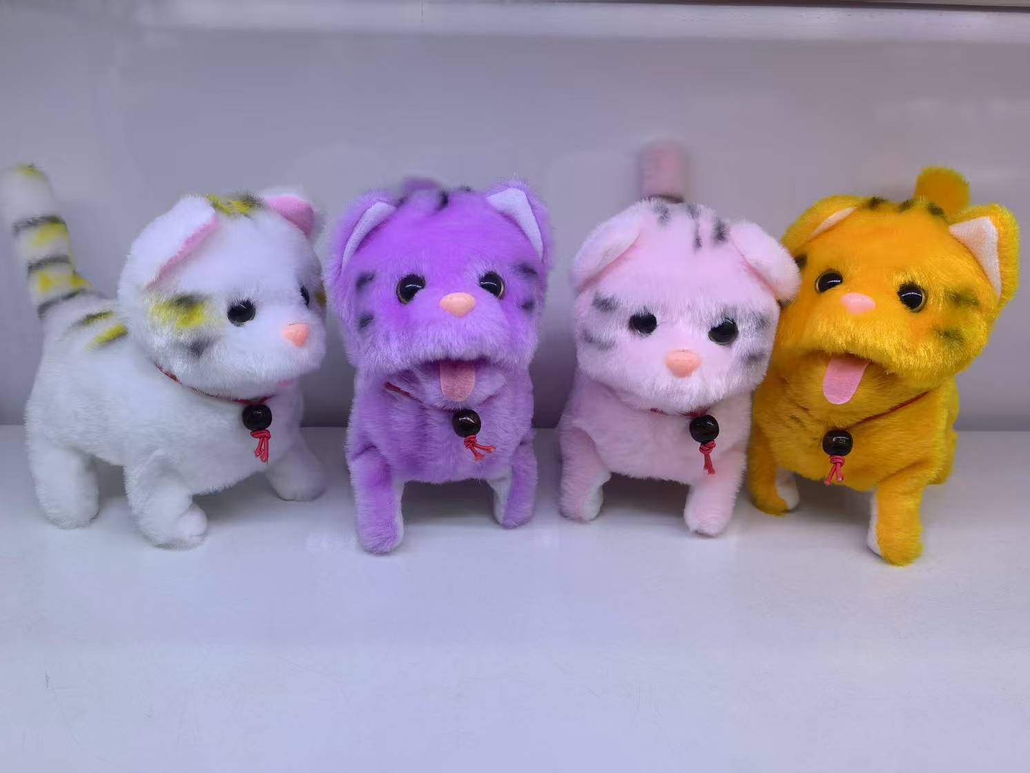 2025新款可爱毛绒电子花猫儿童仿真玩具会走会动会叫