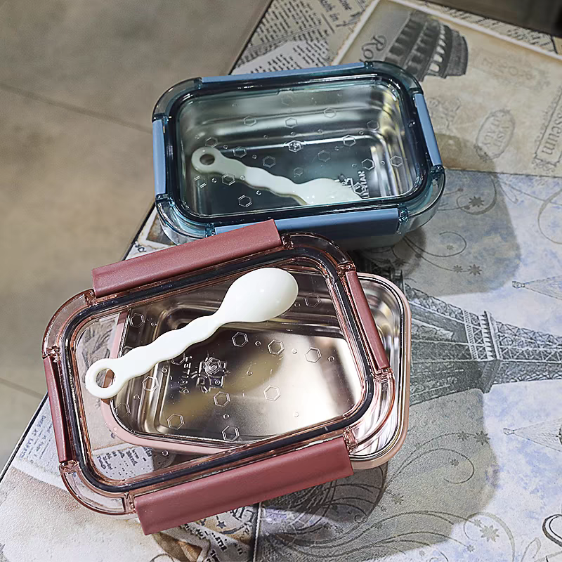 保温饭盒学生女餐盒上班族便当盒带盖勺日式简约不锈钢盒便携