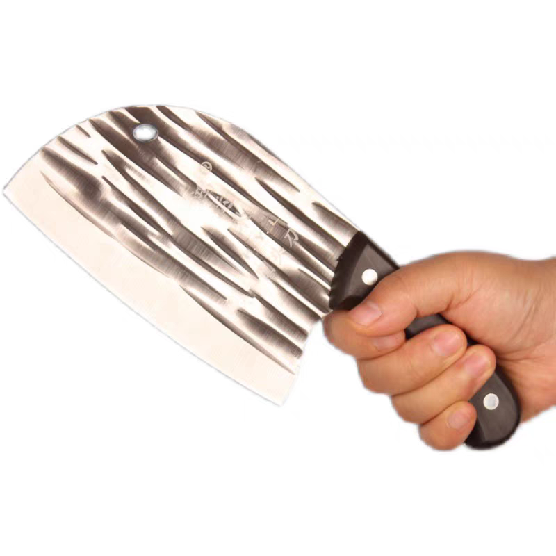 Household forged kitchen knife, round-head knife, kitchen knife for killing fish, cutting bones, cutting vegetables, cutting and chopping, stainless steel sharp fish head knife Item Picture