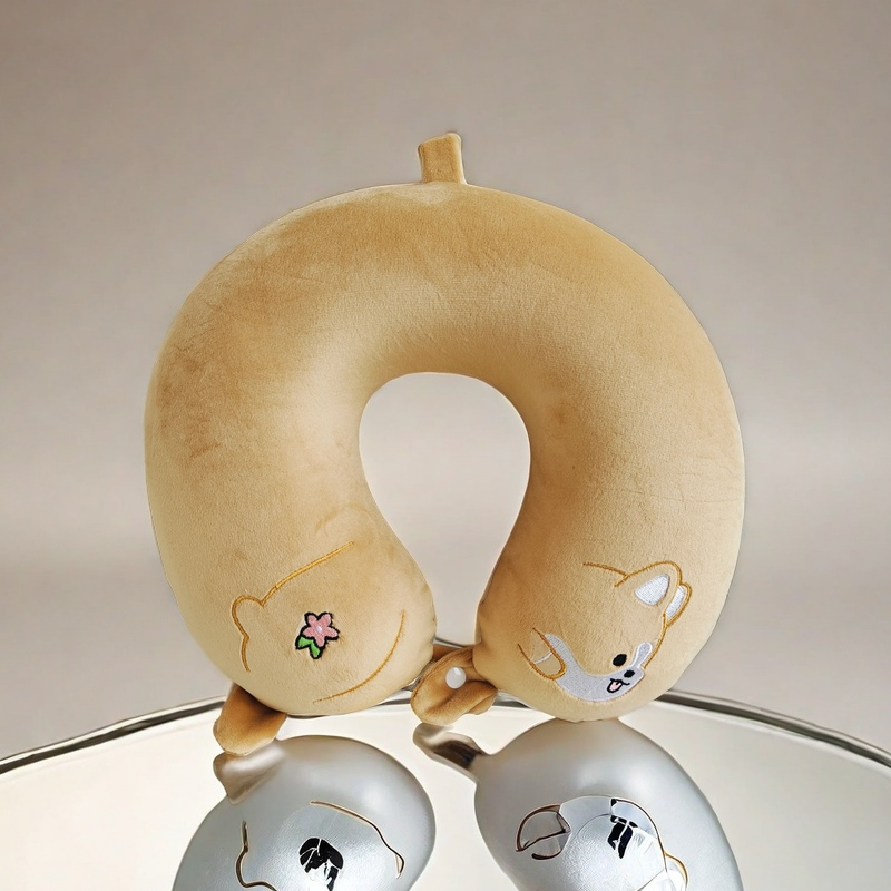 记忆泡沫粒U型枕 舒适颈部靠枕 U型枕充气 旅行必备颈枕 轻便便携保护颈椎