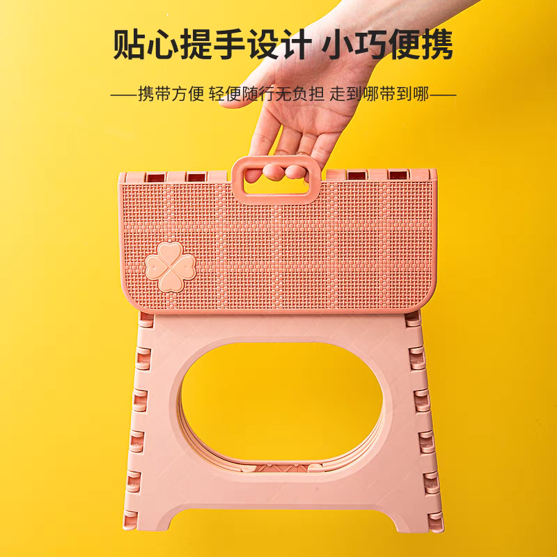 9054 plastic folding stool, thickened shoe-changing stool, portable household door, small stool for the elderly to go out, outdoor stool Application Scenario