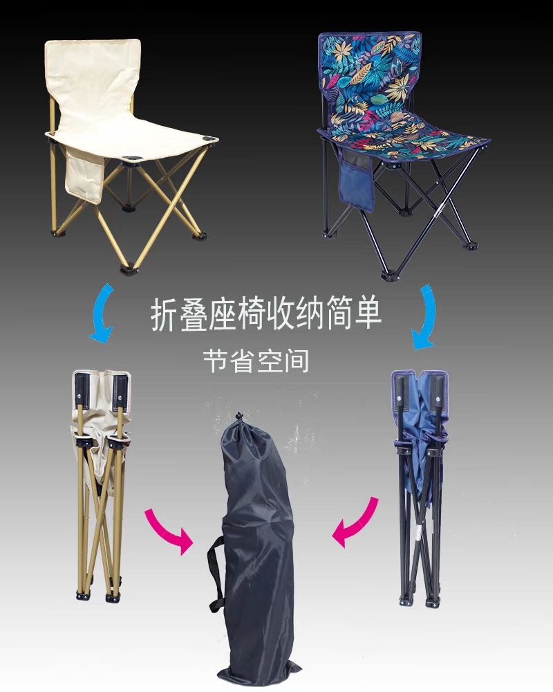 Large outdoor folding chair, portable camping equipment, fishing chair, art sketching fishing chair, mountain climbing travel stool detail image 5