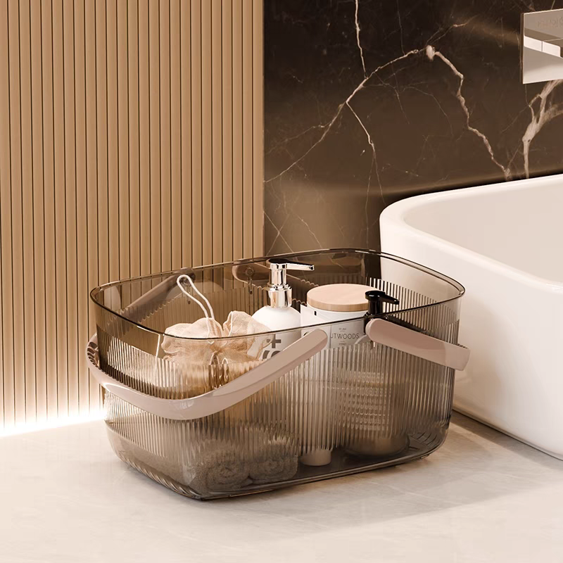 Hand-held bath basket, shower basket, plastic storage basket for washing up, bathroom sundries storage basket, large-capacity bath basket details Picture