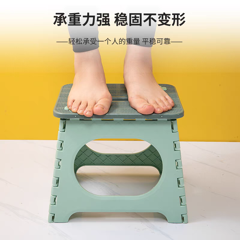 9054 plastic folding stool, thickened shoe-changing stool, portable household door, small stool for the elderly to go out, outdoor stool Item Picture