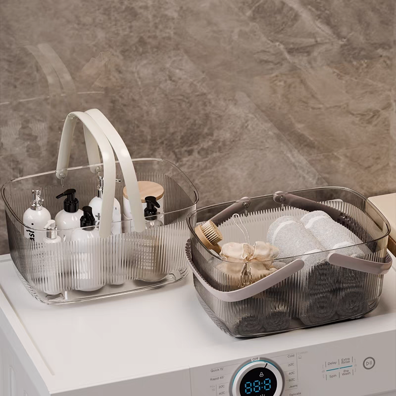 Hand-held bath basket, shower basket, plastic storage basket for washing up, bathroom sundries storage basket, large-capacity bath basket detail image 4
