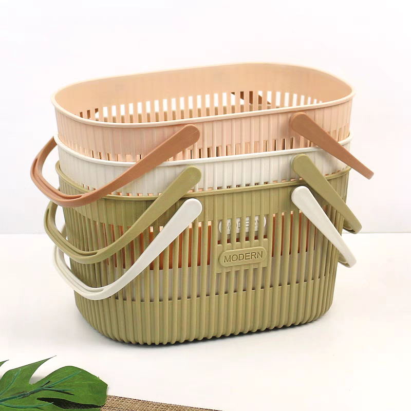 Hand-held bath basket, plastic bathroom shower basket, student bathhouse, bathroom sundries storage basket, washing and bathing basket detail image 3