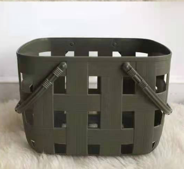 Thickened shopping basket, rattan-like hand-held household storage basket, bathroom wash basket with hollowed-out design, small plastic bath basket Application Scenario