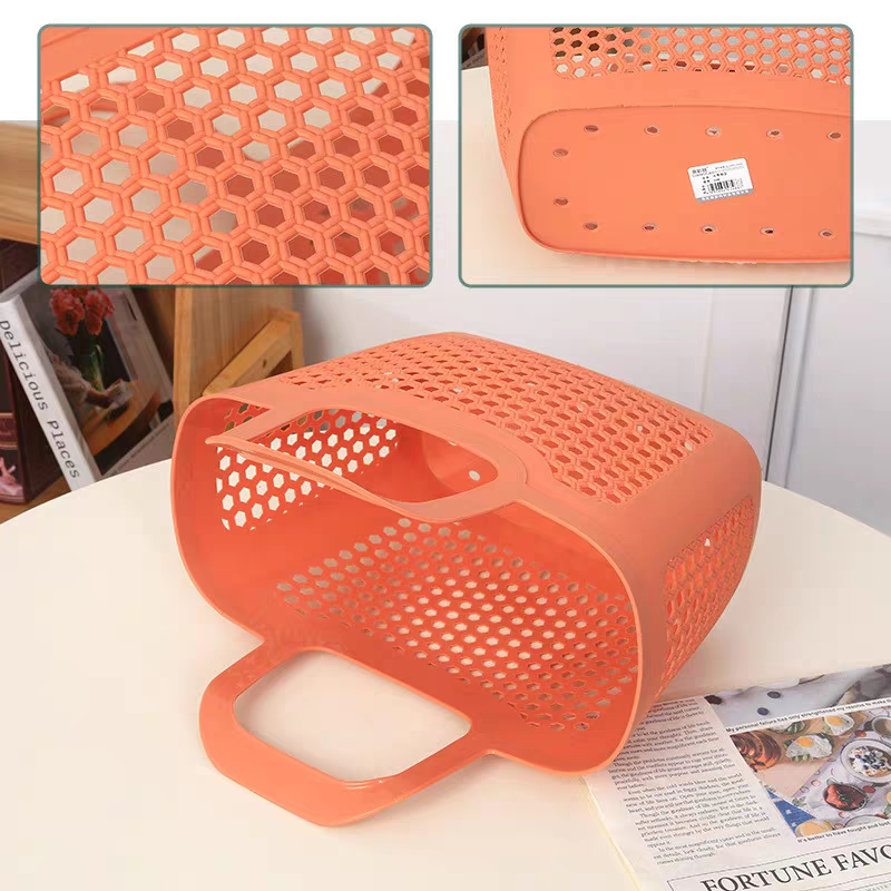 Hand-held bath basket, men's bath basket, washbasin basket, bathroom basket, large-capacity swimming and bathing basket, clothing storage basket, soft Specification image