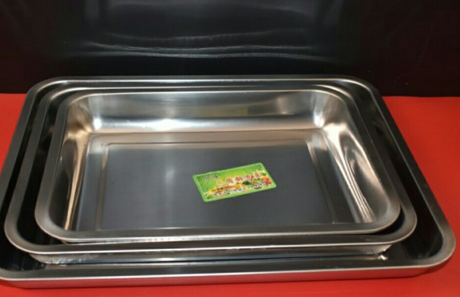 45*35*4.8cm08不锈钢盘子托盘长方形凉菜盘餐盘菜盘烤鱼盘家用鱼盘商用烧烤方盘产品图