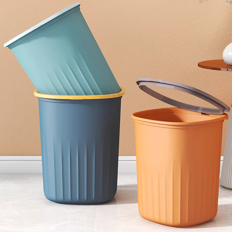 垃圾桶家用大容量厨房客厅卫生间卧室厕所无盖带压圈办公室废纸篓详情图2