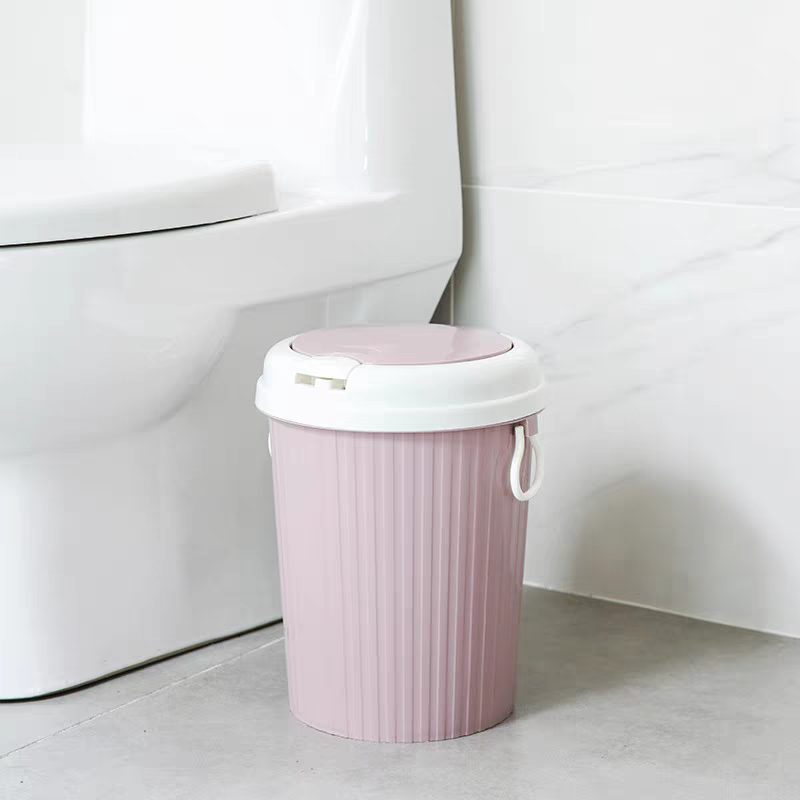 Nordic trash can, household, living room, bedroom, press type, kitchen, bathroom, toilet, creative trash can, large size with lid Specification image