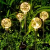 Solar copper wire spherical ground insert light, garden and courtyard decorative landscape ground insert light, outdoor luminous spherical reed light Specification image