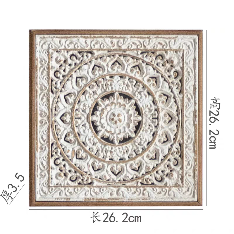 MDF material retro carved wall hanging circular art wall decoration European-style living room entrance wall decoration three-dimensional relief design pic 2