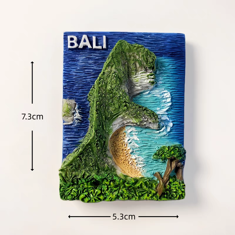 Creative resin handicrafts, magnetic fridge magnets and souvenirs from the romantic Bali Island, Penida Island, and Blue Dream Island in Indonesia Application Scenario