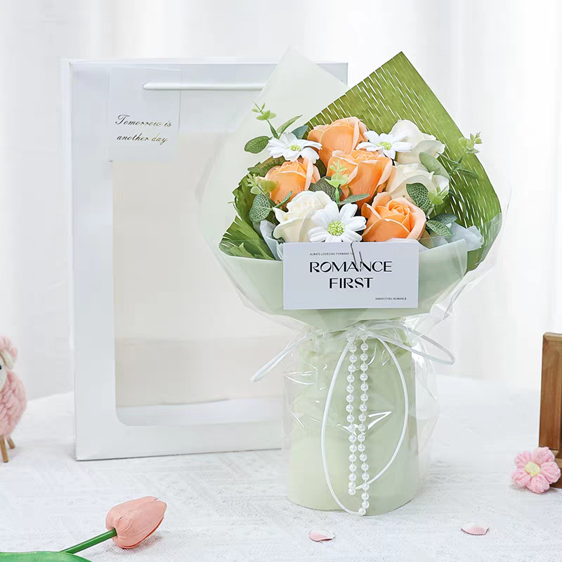 创意香皂花束工艺品 永生花礼物 情人节香皂片礼品 皂花创意礼品送女友爱人妈妈长辈儿童香皂工艺礼品永生花礼物情人节花束皂花详情图5