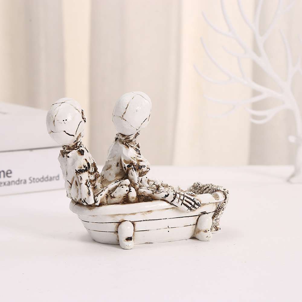 跨境新品厨房客厅摆件万圣节骷髅头树脂摆件骷髅鬼节桌面玄关摆设装饰礼品摆件小摆件树脂详情图2