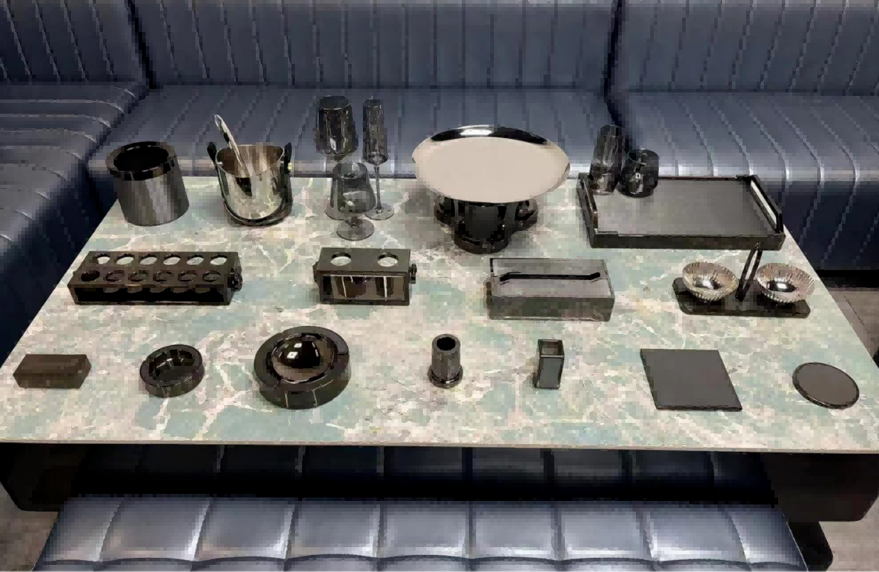 New business bar and KTV table setting supplies, full set of high-legged fruit platters, ashtrays, microphone stands, ice buckets, private rooms and clubs Item Picture